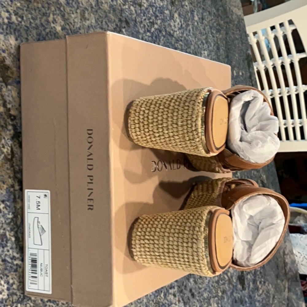 Donald Pliner Women's Brown Wedge Sandals - Picture 2 of 5
